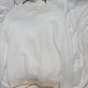 White fluffy sweater